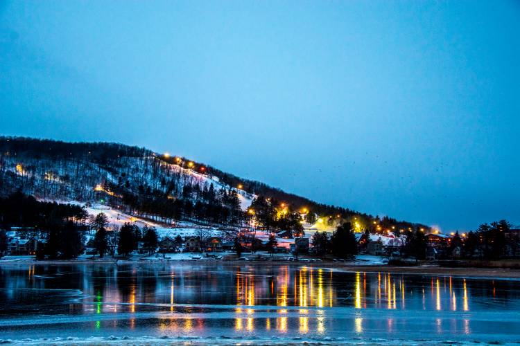 Winter Night View of Wisp Resort and Deep Creek Lake