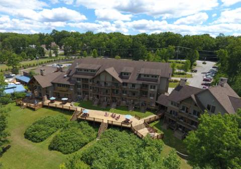 Suites at Silver Tree Drone View of Hotel